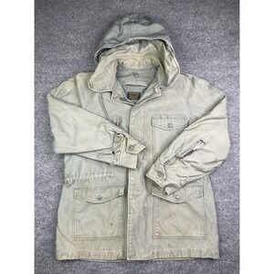 Military Field Jacket Men MR Green Vintage M-65 Style‎ Distressed Hooded Utility